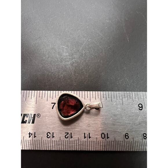 NEW Watermelon tourmaline slice sterling silver pendant 3.90 grams - Picture 4 of 11